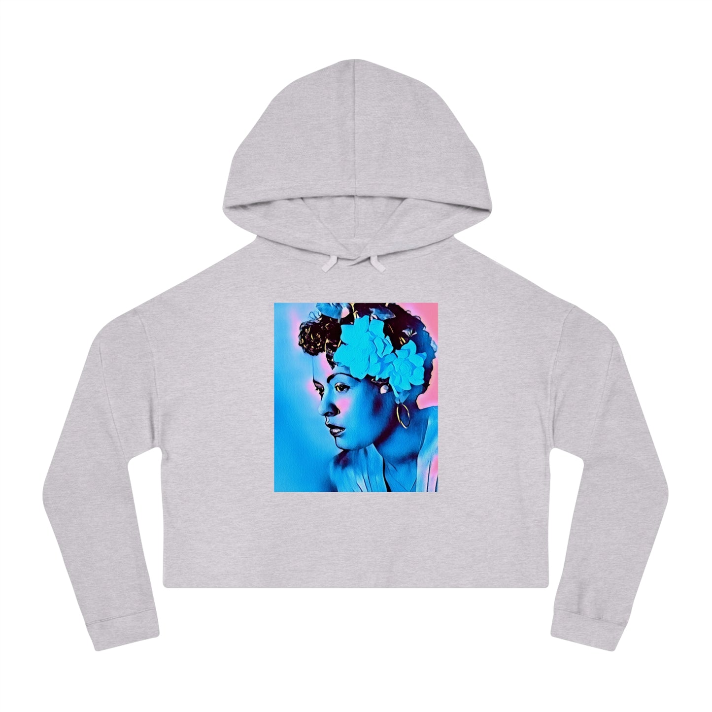 Billie Holiday Cotton Candy Cropped Hoodie
