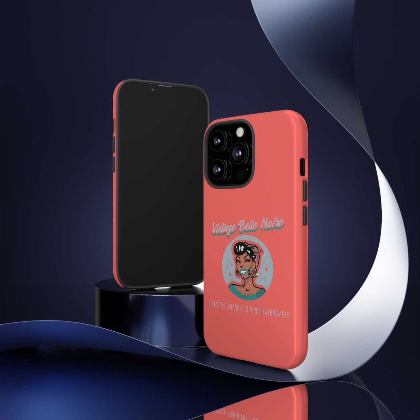 Vintage Belle Noire Logo Phone Case in Coral