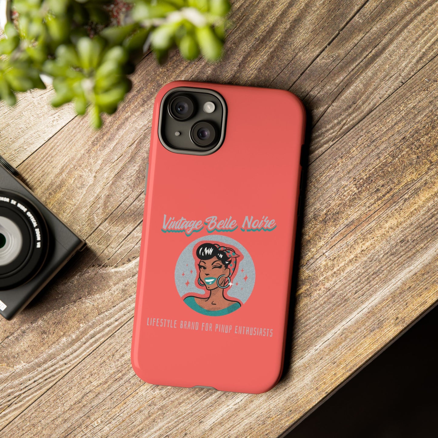 Vintage Belle Noire Logo Phone Case in Coral