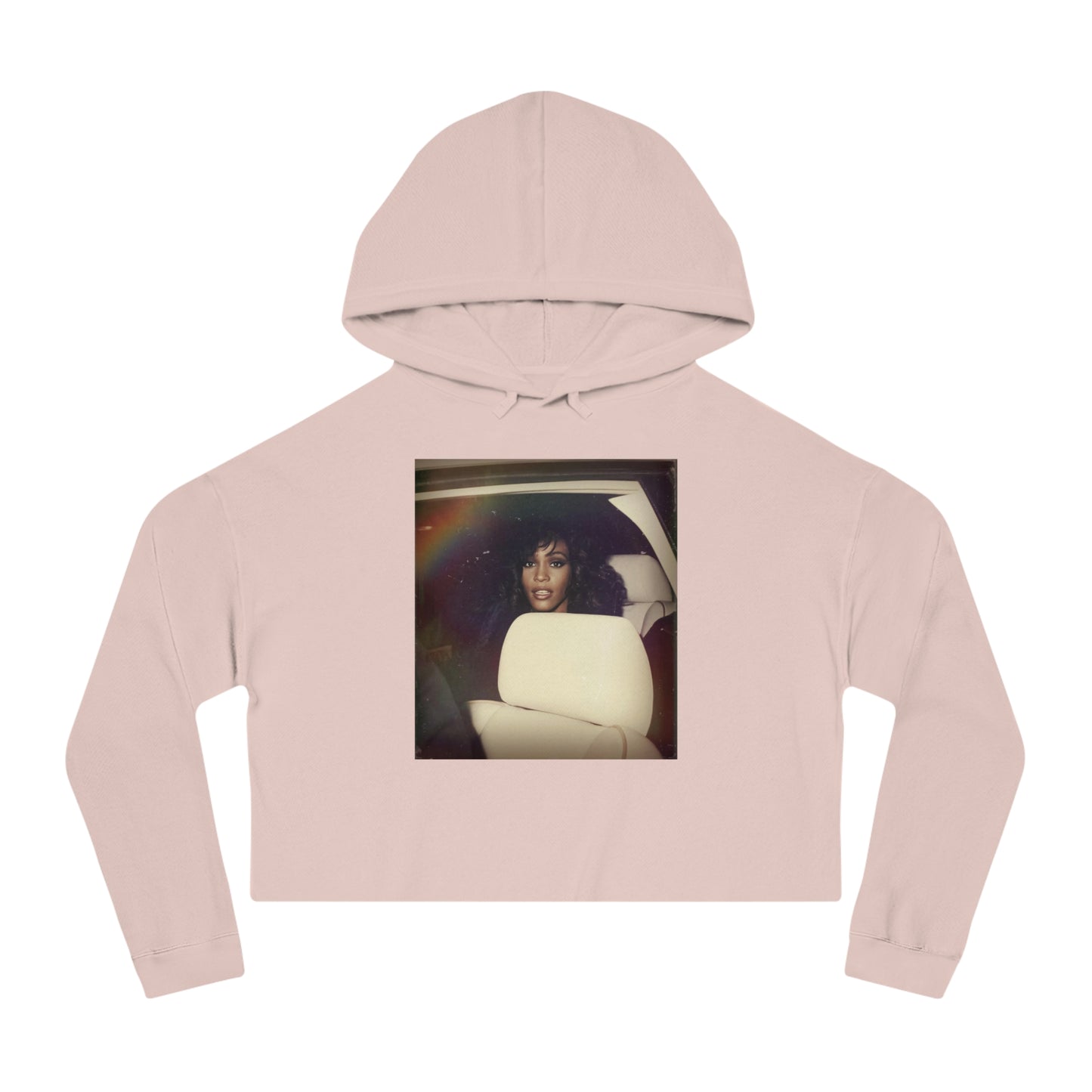 Whitney's Face Card Never Declined Cropped Hoodie w/Rainbow