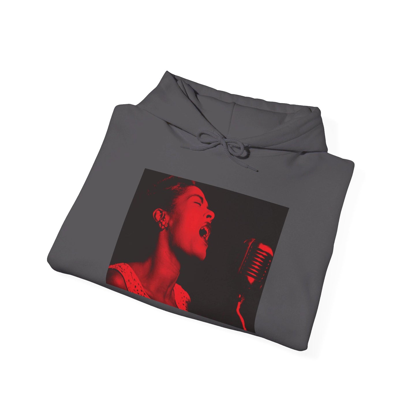 Billie Holiday in Red Hoodie