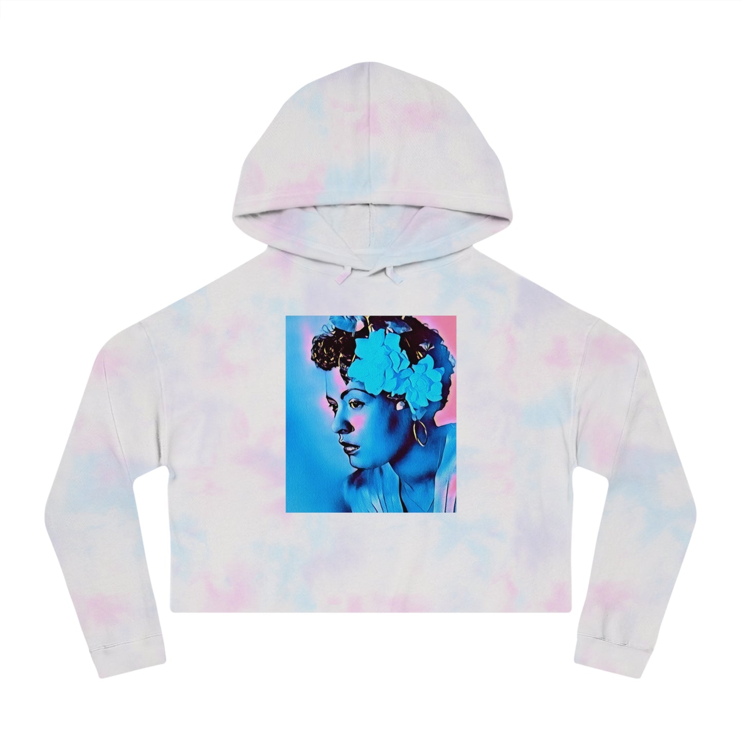 Billie Holiday Cotton Candy Cropped Hoodie