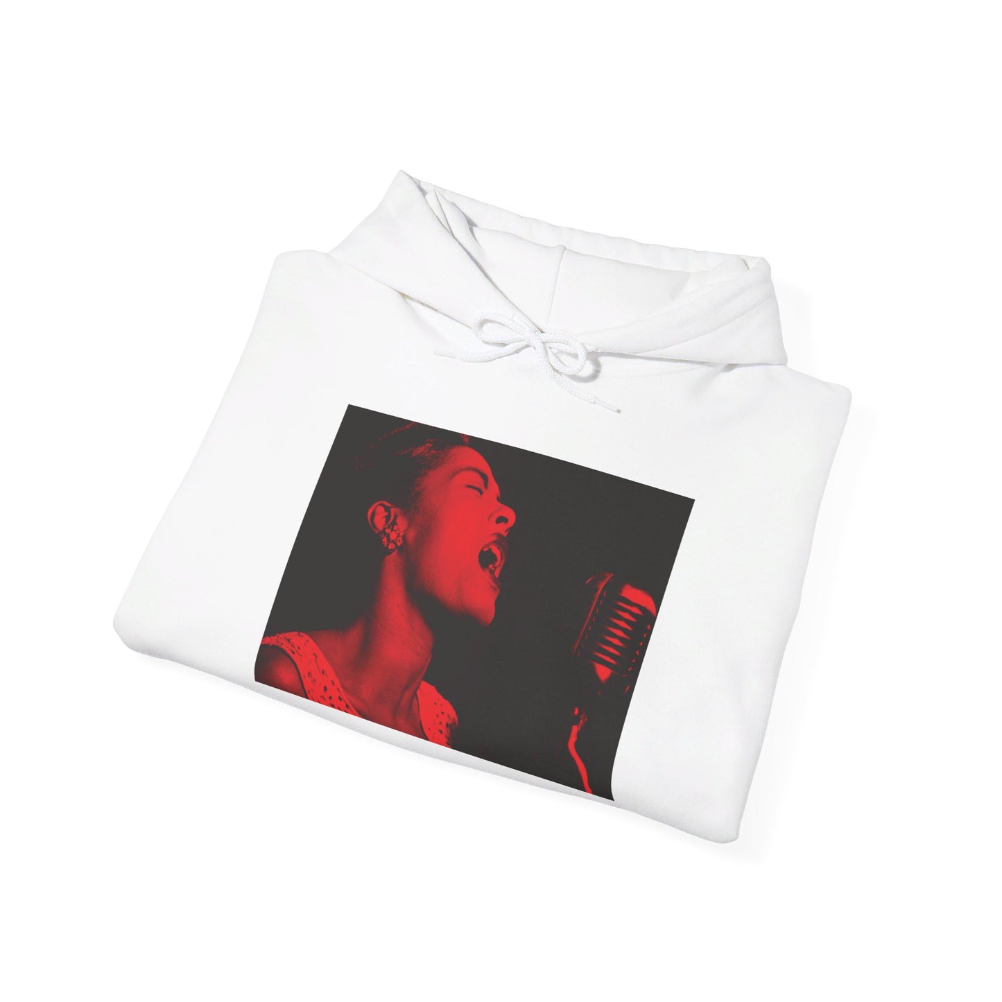 Billie Holiday in Red Hoodie