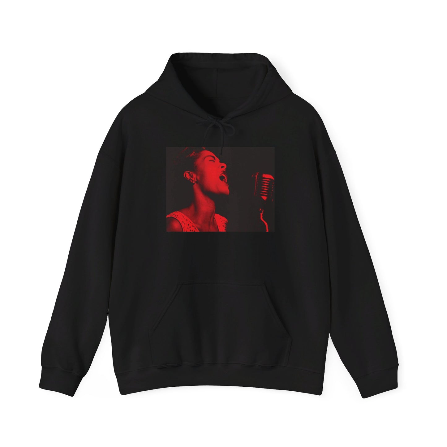 Billie Holiday in Red Hoodie