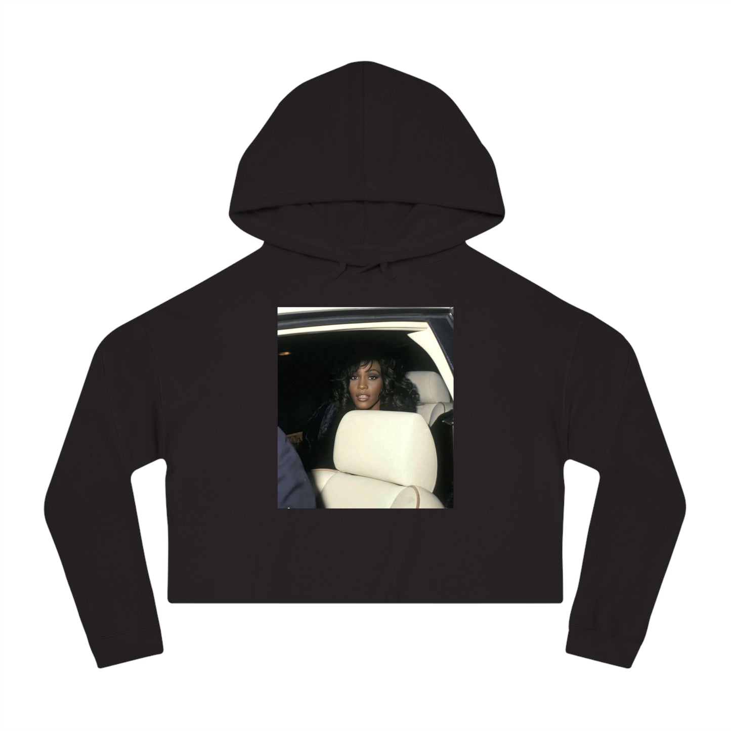 Whitney's Face Card Never Declined Cropped Hoodie