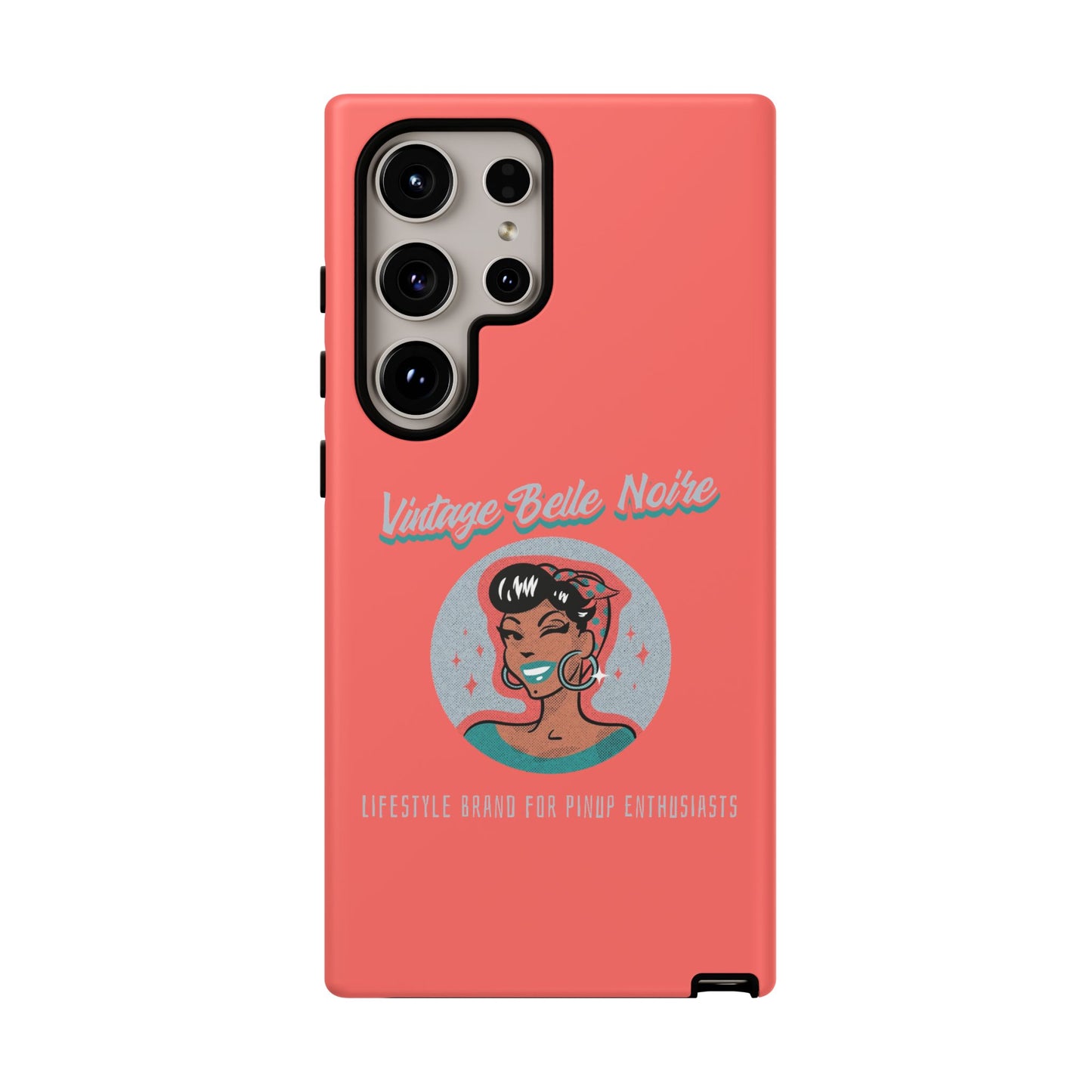 Vintage Belle Noire Logo Phone Case in Coral