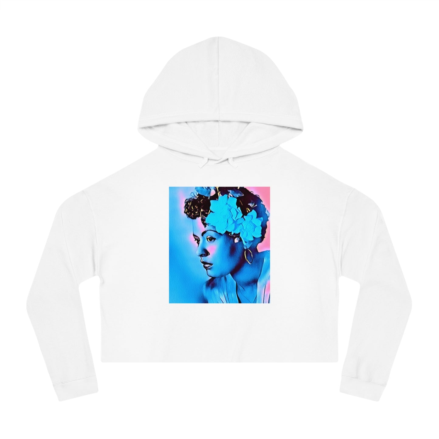 Billie Holiday Cotton Candy Cropped Hoodie