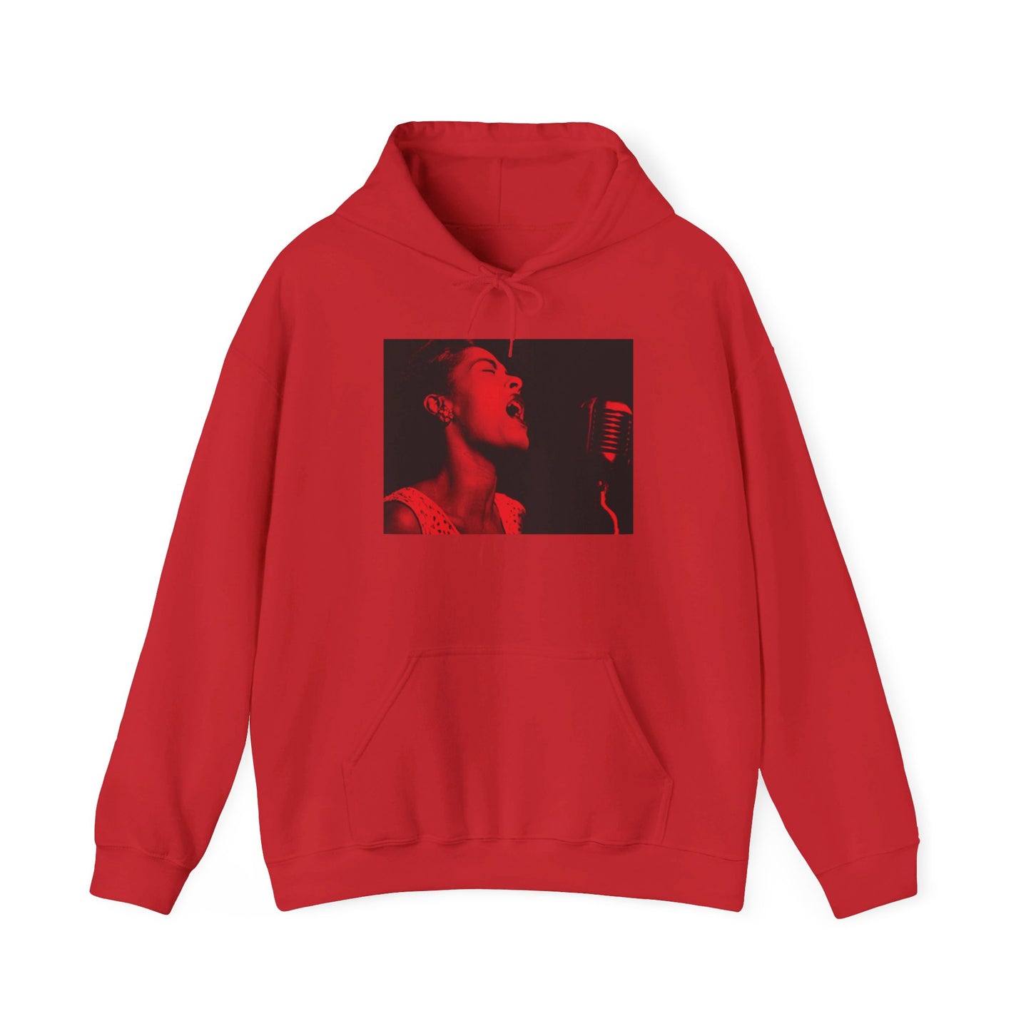 Billie Holiday in Red Hoodie