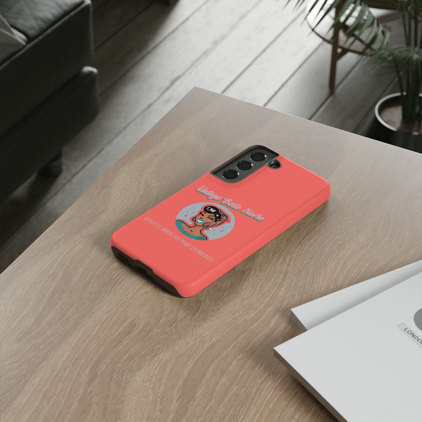 Vintage Belle Noire Logo Phone Case in Coral
