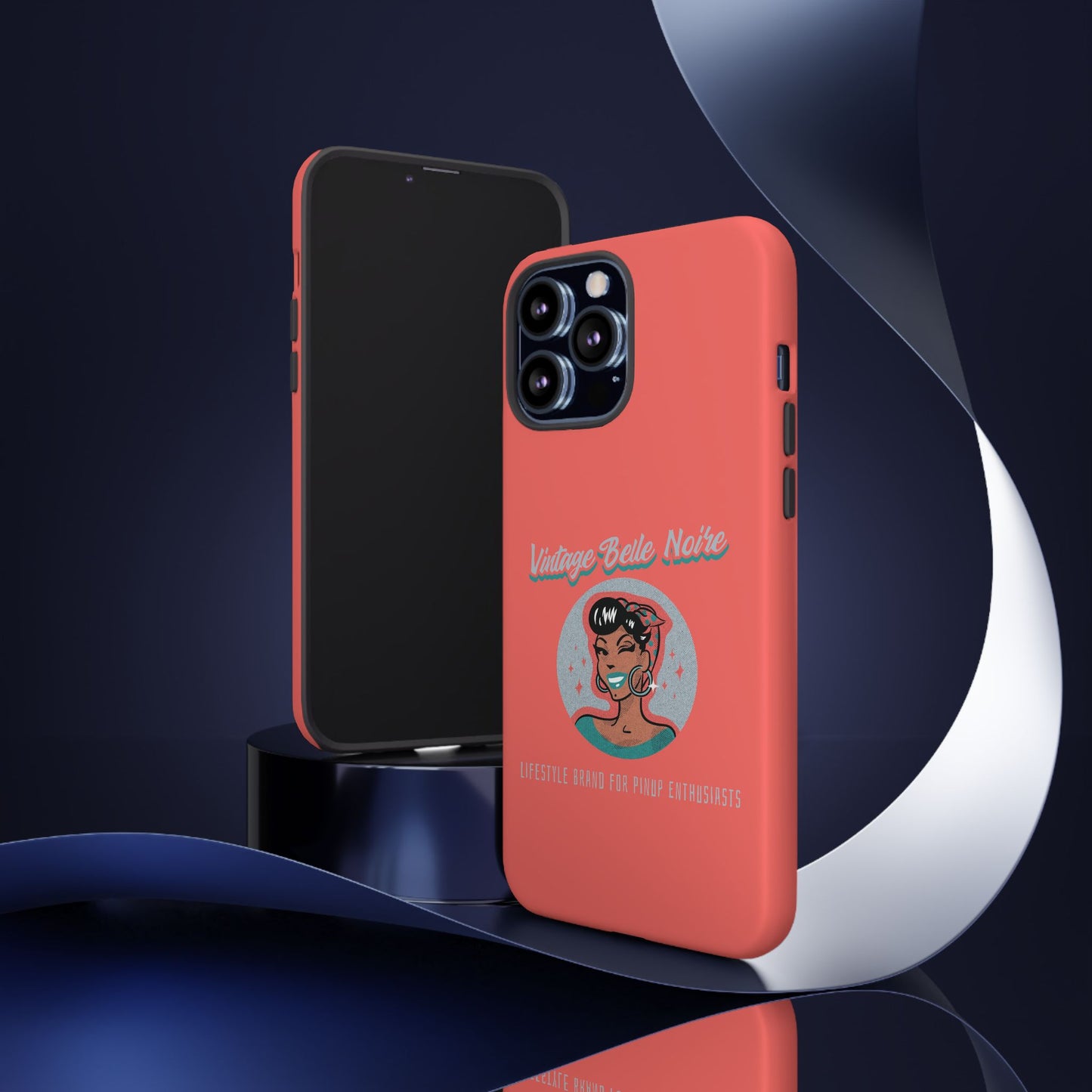 Vintage Belle Noire Logo Phone Case in Coral