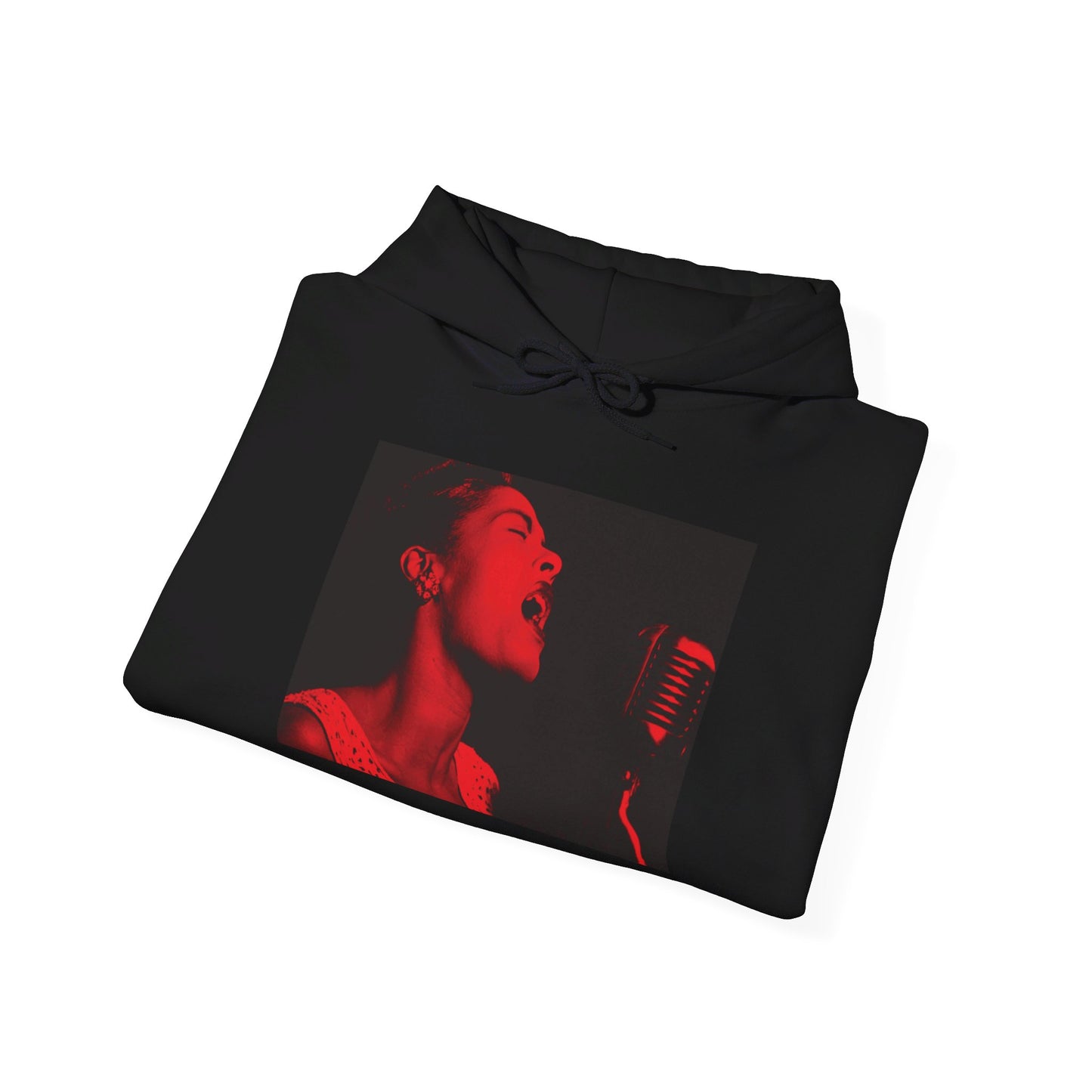 Billie Holiday in Red Hoodie
