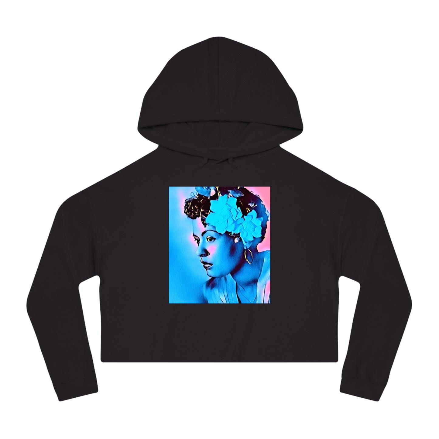 Billie Holiday Cotton Candy Cropped Hoodie