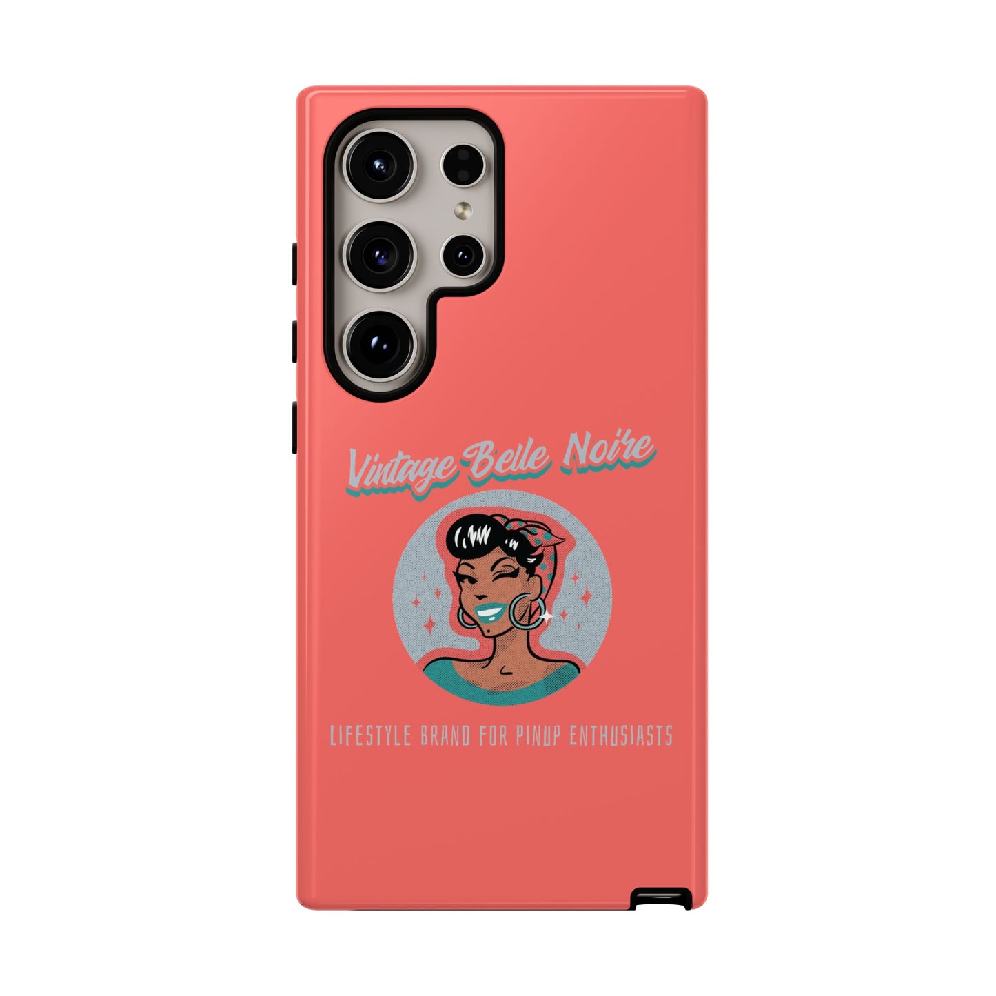 Vintage Belle Noire Logo Phone Case in Coral