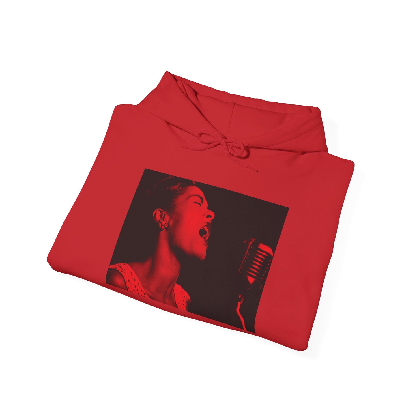 Billie Holiday in Red Hoodie