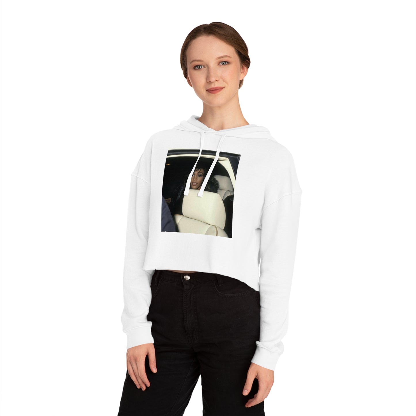 Whitney's Face Card Never Declined Cropped Hoodie