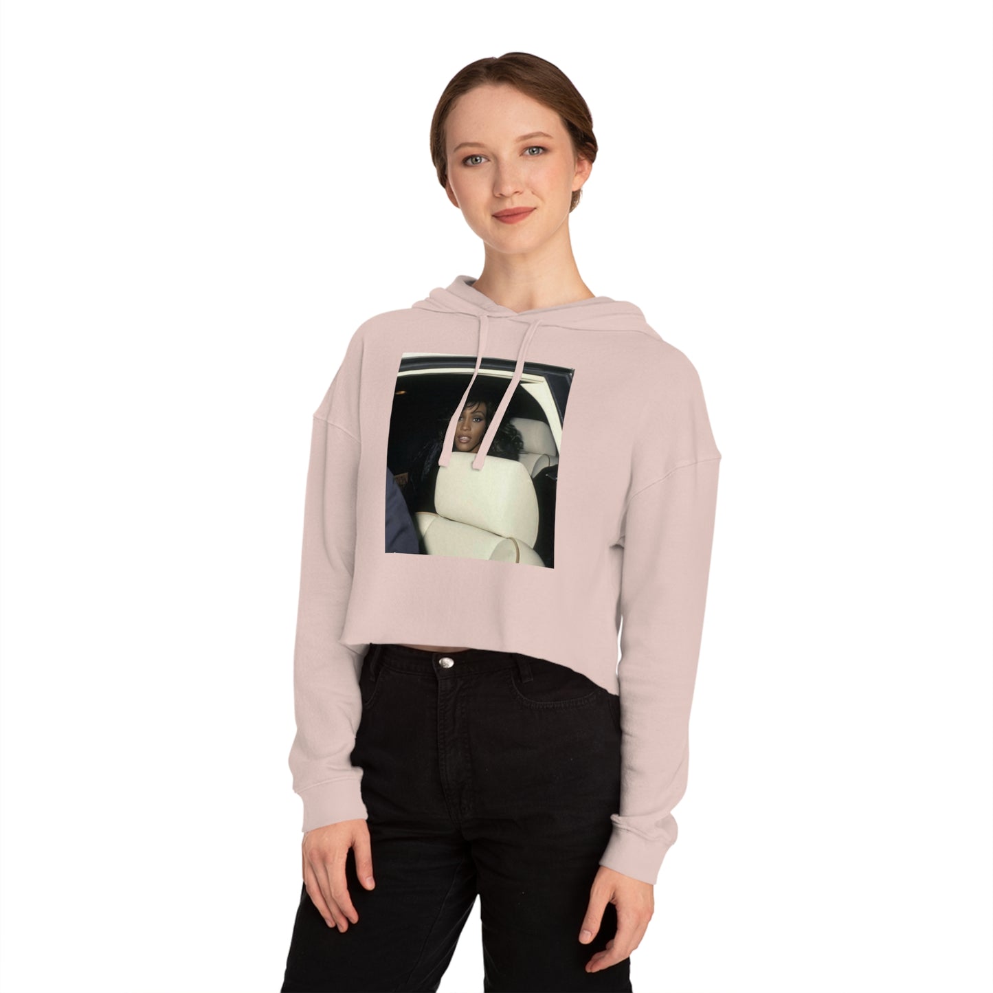 Whitney's Face Card Never Declined Cropped Hoodie
