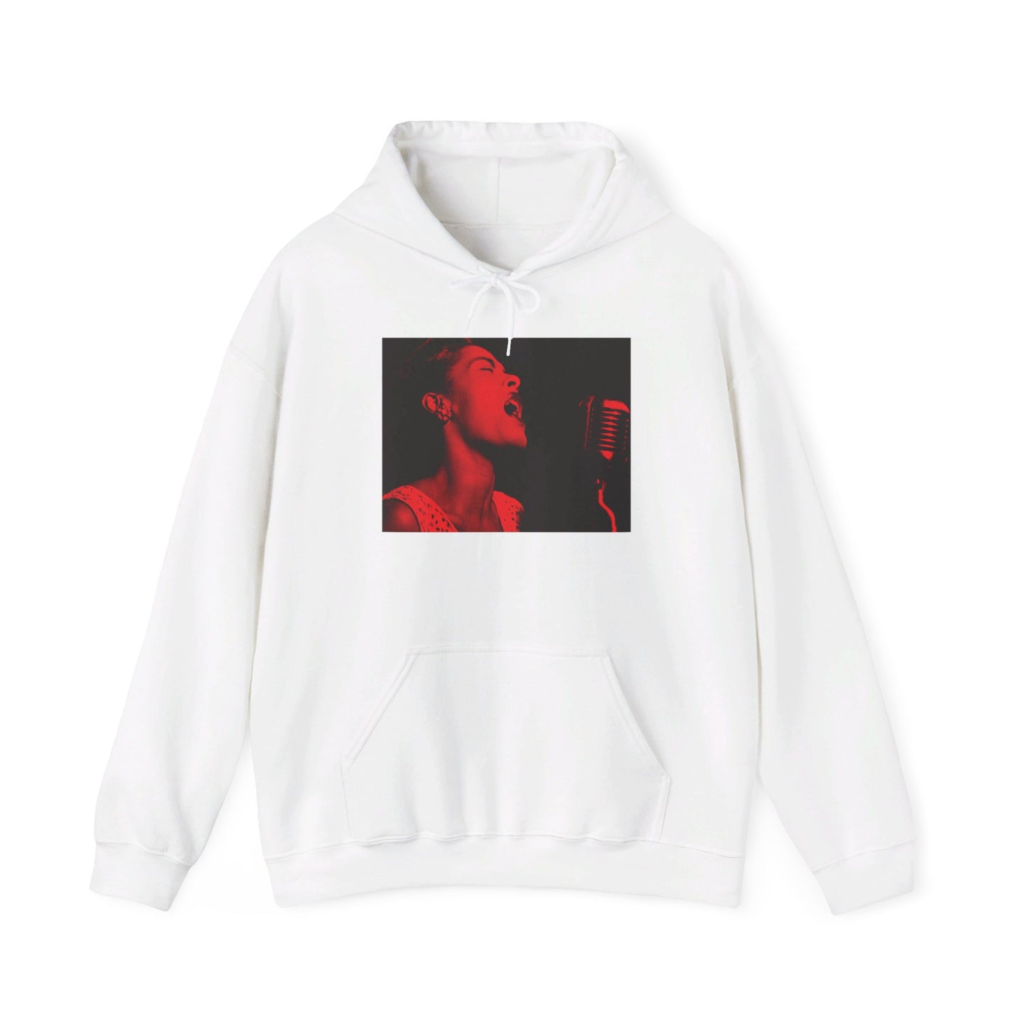 Billie Holiday in Red Hoodie