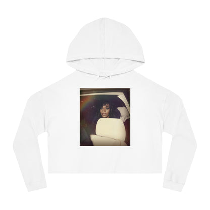 Whitney's Face Card Never Declined Cropped Hoodie w/Rainbow