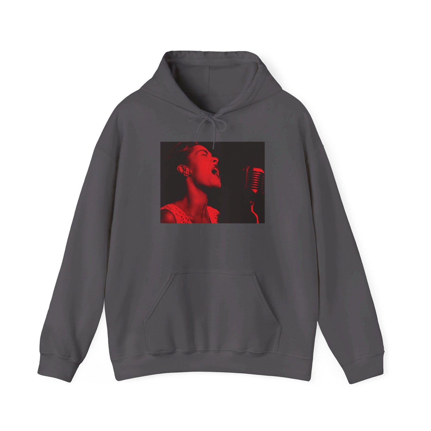 Billie Holiday in Red Hoodie