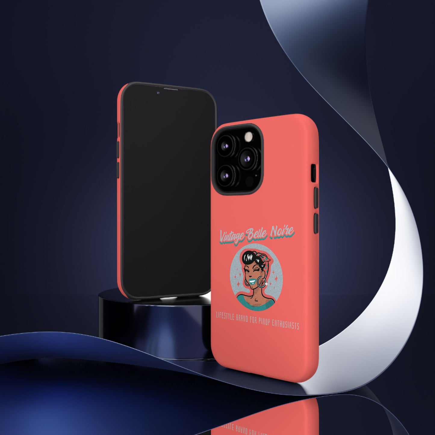 Vintage Belle Noire Logo Phone Case in Coral