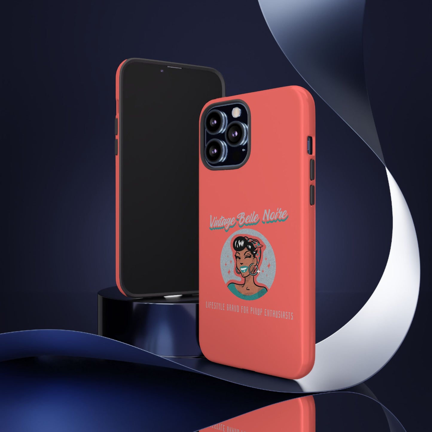 Vintage Belle Noire Logo Phone Case in Coral